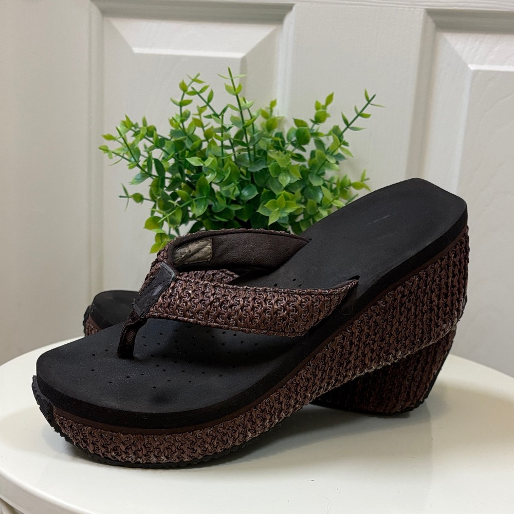 Volatile Brown Wedge Sandals